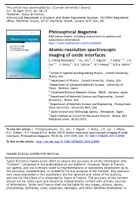 Philosophical Magazine Atomic-Resolution Spectroscopic