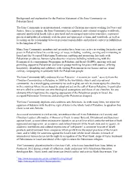 Background and Explanation for the Position Statement of the Iona Community on Palestine/Israel