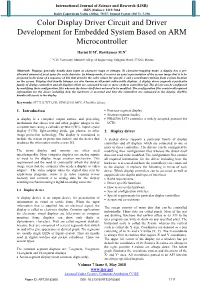 Color Display Driver Circuit and Driver Development for Embedded System Based on ARM Microcontroller
