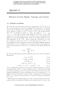 Elements of Linear Algebra, Topology, and Calculus