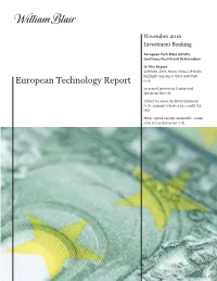 European Technology Report Tech Increased Interest in Continental