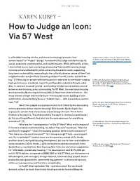 How to Judge an Icon: Via 57 West