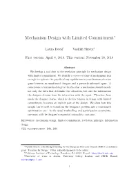 Mechanism Design with Limited Commitment∗