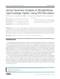 Vortex Dynamics Analysis of Straight-Body- Type-Fuselage