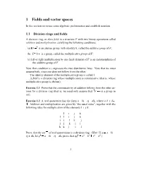 1 Fields and Vector Spaces