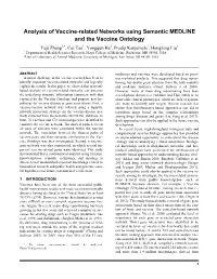 Analysis of Vaccine-Related Networks Using Semantic MEDLINE and the Vaccine Ontology