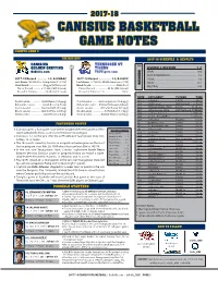 Canisius Basketball Game Notes #Griffs Game 4