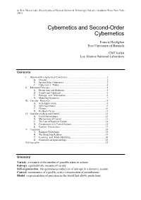 Cybernetics and Second-Order Cybernetics