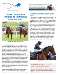 Derby Double for Frankel As Hurricane Lane Swoops