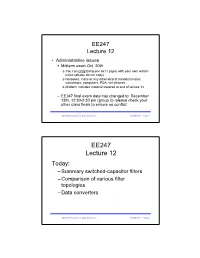 EE247 Lecture 12 • Administrative Issues § Midterm Exam Oct
