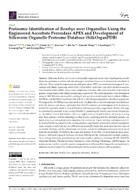 Proteomic Identification of Bombyx Mori Organelles Using the Engineered Ascorbate Peroxidase APEX and Development of Silkworm Or