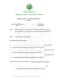 THESIS APPROVAL Differentiation of Varanus Spp. in Thailand By