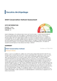 2020 Conservation Outlook Assessment