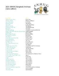 2021 SNHUG Songbook Archives (June Edition)