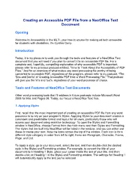 Creating an Accessible PDF File from a Neooffice Text Document