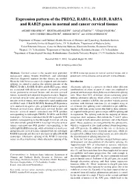 Expression Pattern of the PRDX2, RAB1A, RAB1B, RAB5A and RAB25 Genes in Normal and Cancer Cervical Tissues