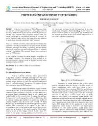 Finite Element Analysis of Bicycle Wheel