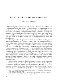 Franz Kafka's Transformations