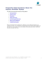 Frequently Asked Questions About the Pearson Eportfolio System