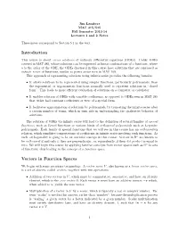 Introduction Vectors in Function Spaces