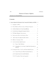 Numerical Linear Algebra Contents