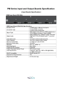 PM Series Input Output Boards Specification Rev3