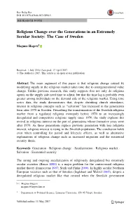 Religious Change Over the Generations in an Extremely Secular Society: the Case of Sweden