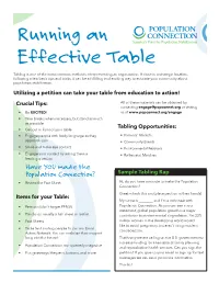 Running an Effective Table