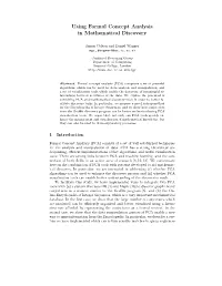 Using Formal Concept Analysis in Mathematical Discovery
