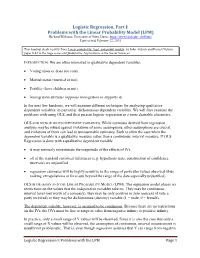 Logistic Regression, Part I: Problems with the Linear Probability Model