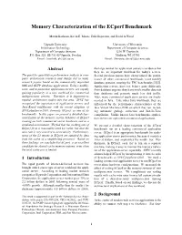 Memory Characterization of the Ecperf Benchmark