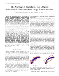 The Contourlet Transform: an Efﬁcient Directional Multiresolution Image Representation Minh N