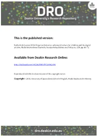 This Is the Published Version: Available from Deakin Research
