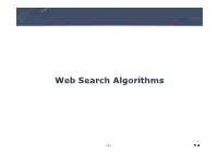 Web Search Algorithms