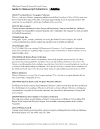 Guide to Manuscript Collections | Aviation