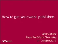 How to Get Your Work Published