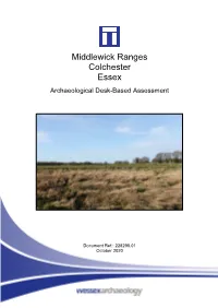 Middlewick Ranges Archaeology Desk-Based Assessment