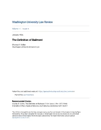 The Definition of Bailment