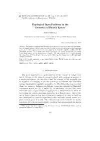 Topological Open Problems in the Geometry of Banach Spaces ∗