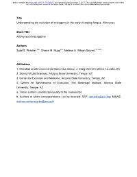 Understanding the Evolution of Anisogamy in the Early Diverging Fungus, Allomyces