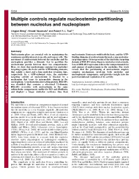 Multiple Controls Regulate Nucleostemin Partitioning Between Nucleolus and Nucleoplasm