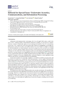Underwater Acoustics, Communications, and Information Processing