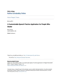 A Customizable Speech Practice Application for People Who Stutter