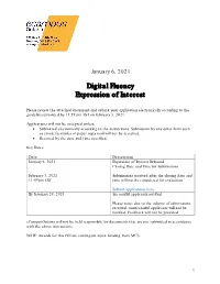 Digital Fluency Expression of Interest