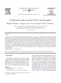 Evolutionary Trends in Airway CO2/H Chemoreception