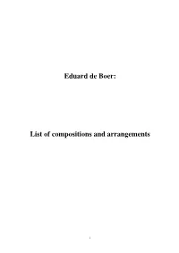 List of Compositions and Arrangements