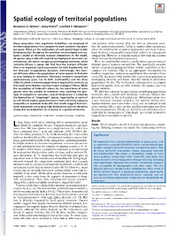 Spatial Ecology of Territorial Populations