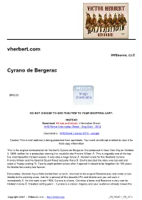Vherbert.Com Cyrano De Bergerac