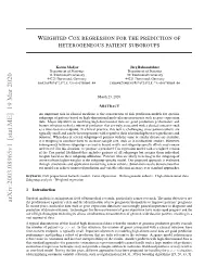 Weighted Cox Regression for the Prediction of Heterogeneous Patient