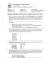 CITI OPEN: DAY 7 MEDIA NOTES Sunday, August 9, 2015